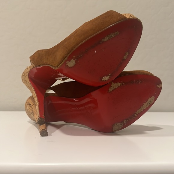 CHRISTIAN LOUBOUTIN SO PRIVATE CORK HEEL SLINGBACK - Picture 6 of 12